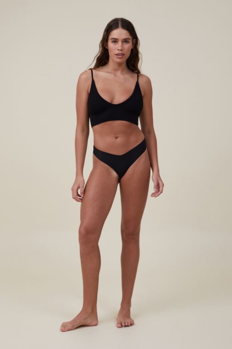 Cotton On The Invisible Brief Women\'s Thong Black | ye7rFd084aj