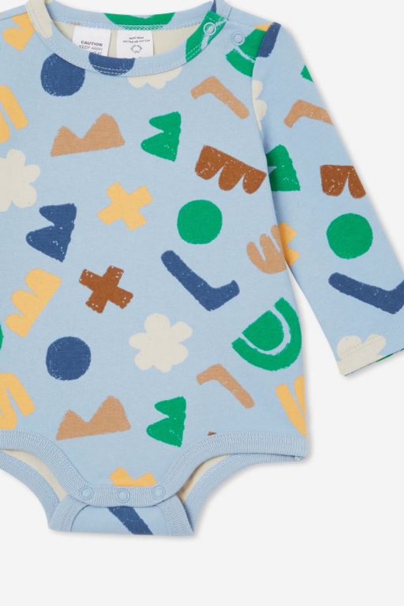 Cotton On The Long Sleeve Bubbysuit Baby Rompers Blue | tSUeTlnMNlE