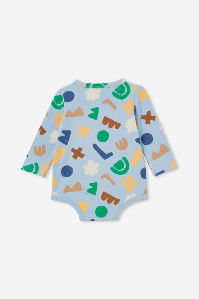 Cotton On The Long Sleeve Bubbysuit Baby Rompers Blue | tSUeTlnMNlE