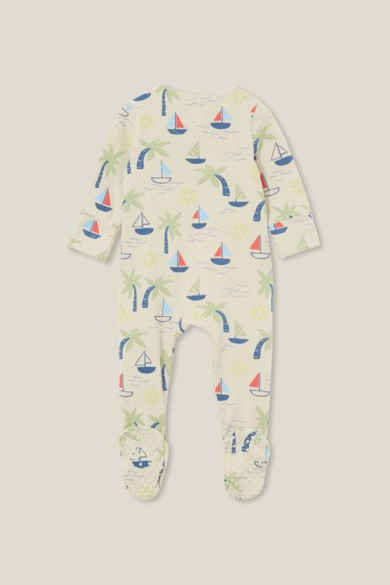 Cotton On The Long Sleeve Zip Baby Rompers Rainy | W7B7NOL1YqP