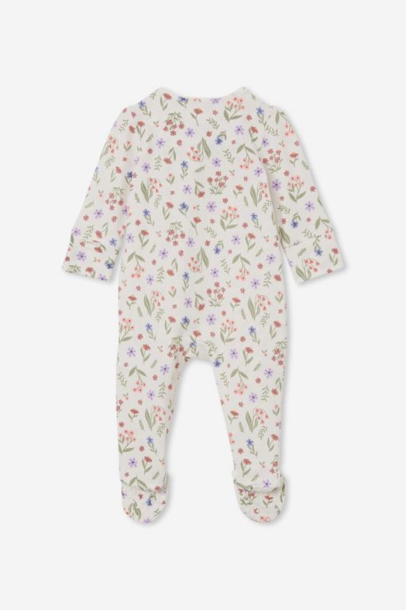 Cotton On The Long Sleeve Zip Baby Rompers Light Yellow | 4oBsTrPasjv