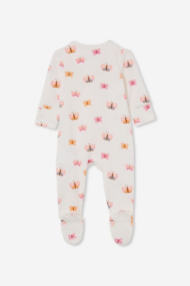 Cotton On The Long Sleeve Zip Baby Rompers Light Yellow | 19IsKNSdIqv