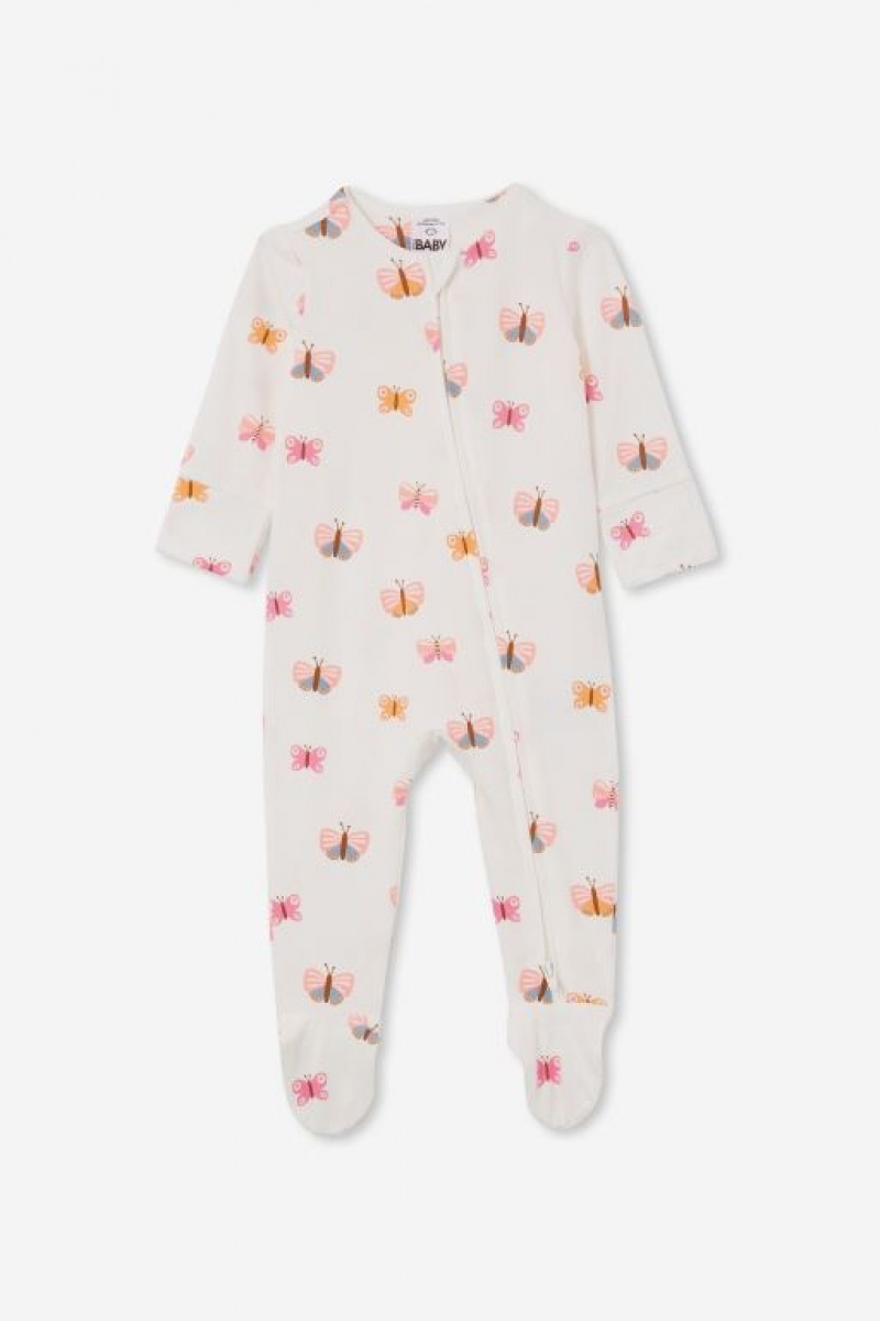 Cotton On The Long Sleeve Zip Baby Rompers Light Yellow | 19IsKNSdIqv