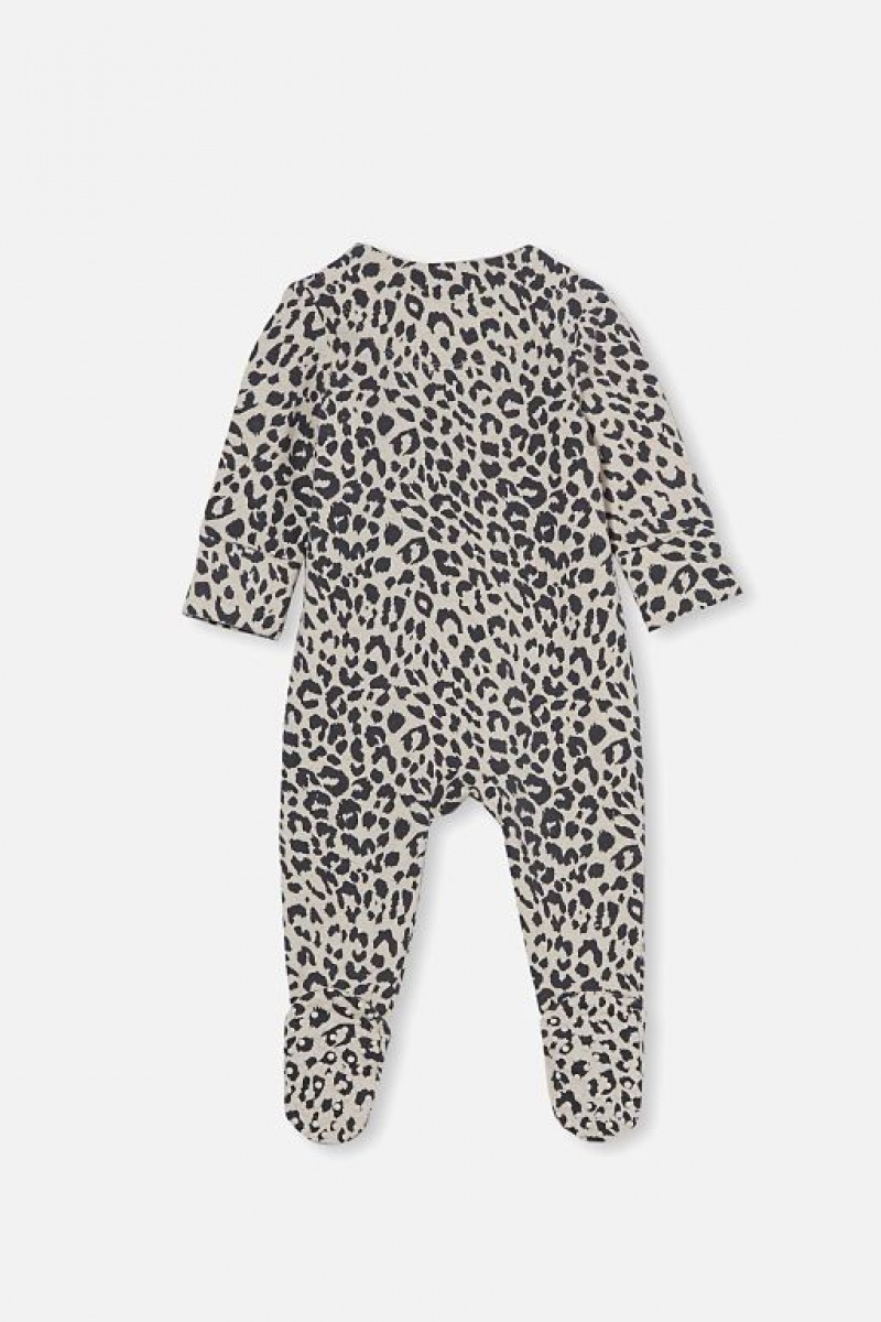 Cotton On The Long Sleeve Zip Baby Rompers Caramel | QaFSPi2vBb0
