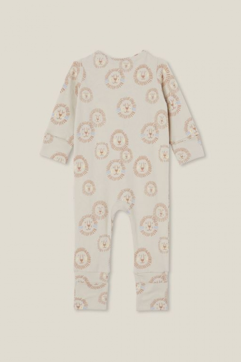 Cotton On The Long Sleeve Zip Footless Baby Rompers Rainy | DCHJEJG75qM
