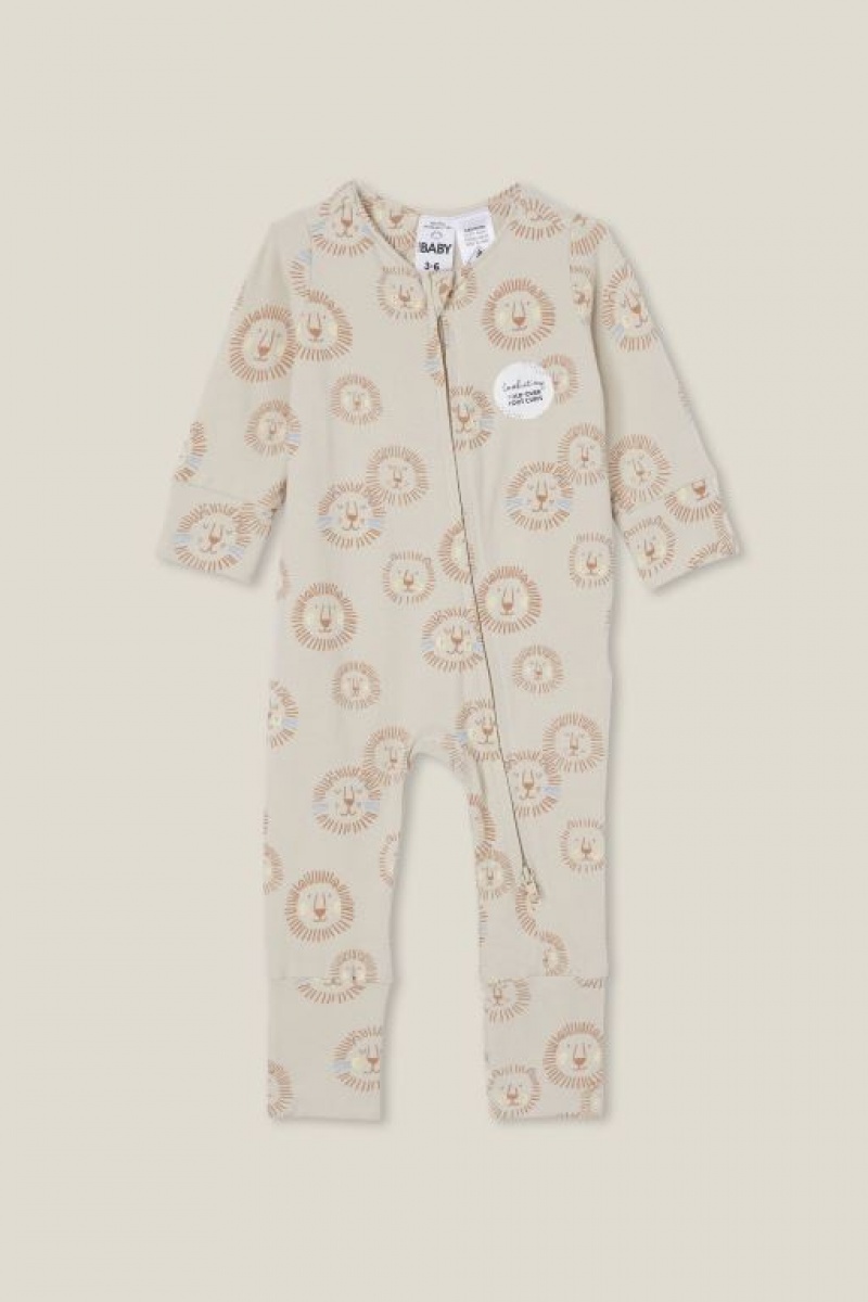 Cotton On The Long Sleeve Zip Footless Baby Rompers Rainy | DCHJEJG75qM