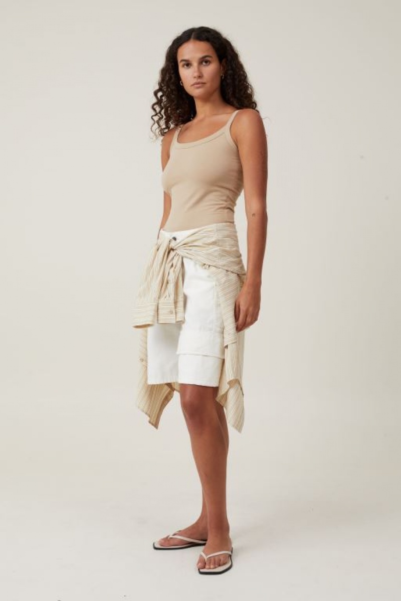 Cotton On The One Basic Scoop Neck Women's Cami Grey Brown | GAKpGzbrGXs