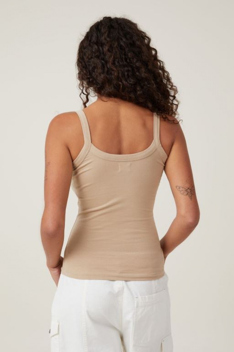 Cotton On The One Basic Scoop Neck Women's Cami Grey Brown | GAKpGzbrGXs