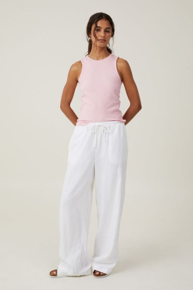 Cotton On The One Organic Rib Racer Women's Tanks Pink | iG242BfWLio