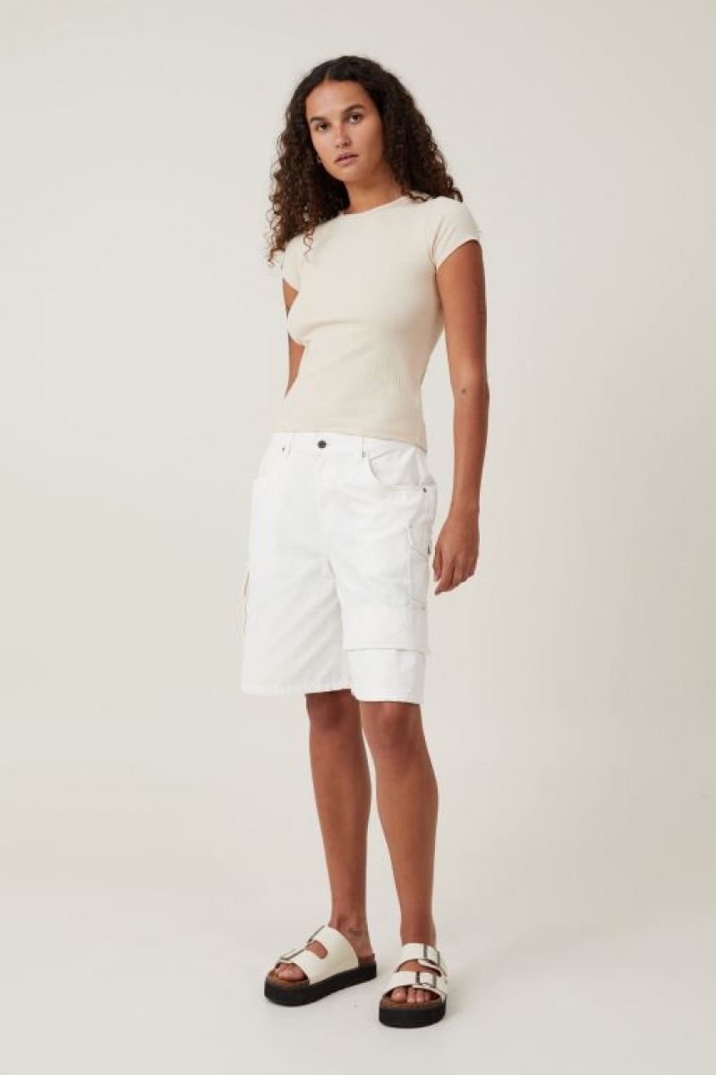 Cotton On The One Organic Variegated Rib Crew Short Sleeve Women's T Shirts Grey | iC9wPNATAl8