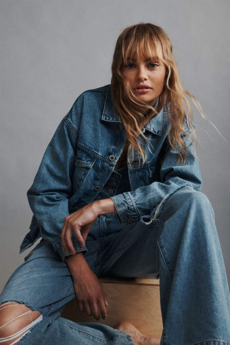 Cotton On The Oversized Denim Women's Jackets Blue | w9RWwiIPY6x