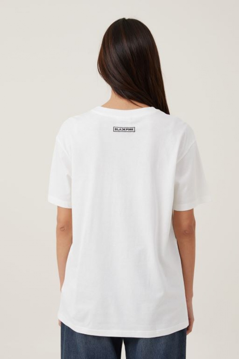 Cotton On The Oversized Graphic License Women's Graphic T-Shirts Black Pink / White | m3TLDiznWK6