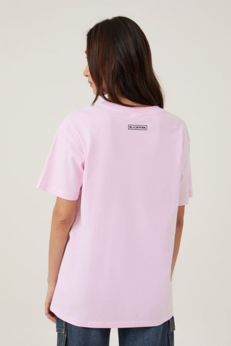 Cotton On The Oversized Graphic License Women's Graphic T-Shirts Black Pink / Pink White | yObqX75w0Ct