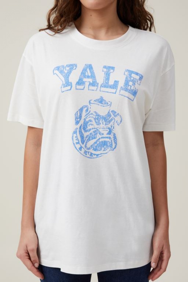Cotton On The Oversized Graphic License Women's Graphic T-Shirts White | LBjZPLkIKLY
