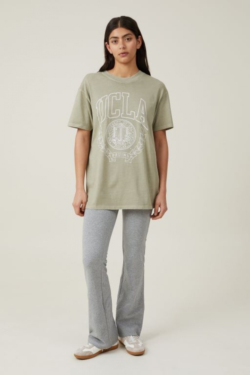 Cotton On The Oversized Graphic License Women's Graphic T-Shirts Olive | 13c233POTJ6