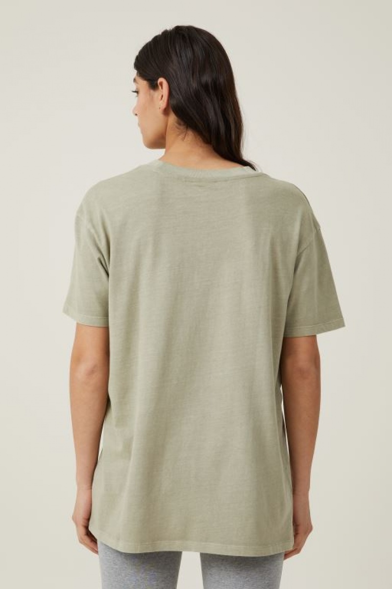 Cotton On The Oversized Graphic License Women's Graphic T-Shirts Olive | 13c233POTJ6