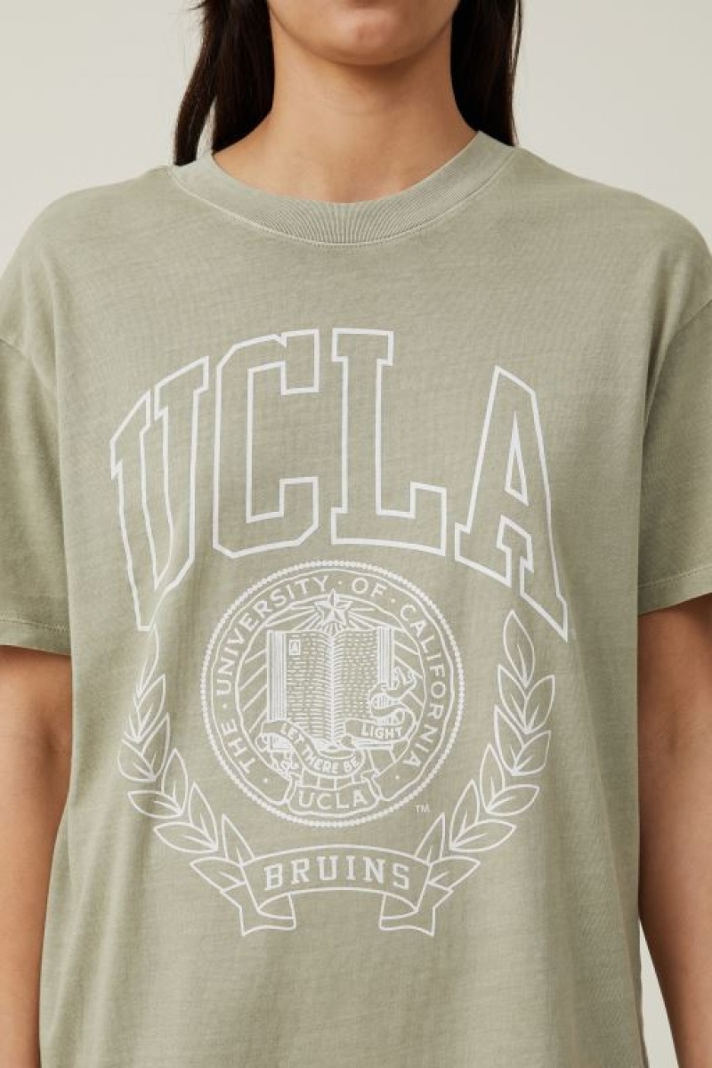 Cotton On The Oversized Graphic License Women's Graphic T-Shirts Olive | 13c233POTJ6