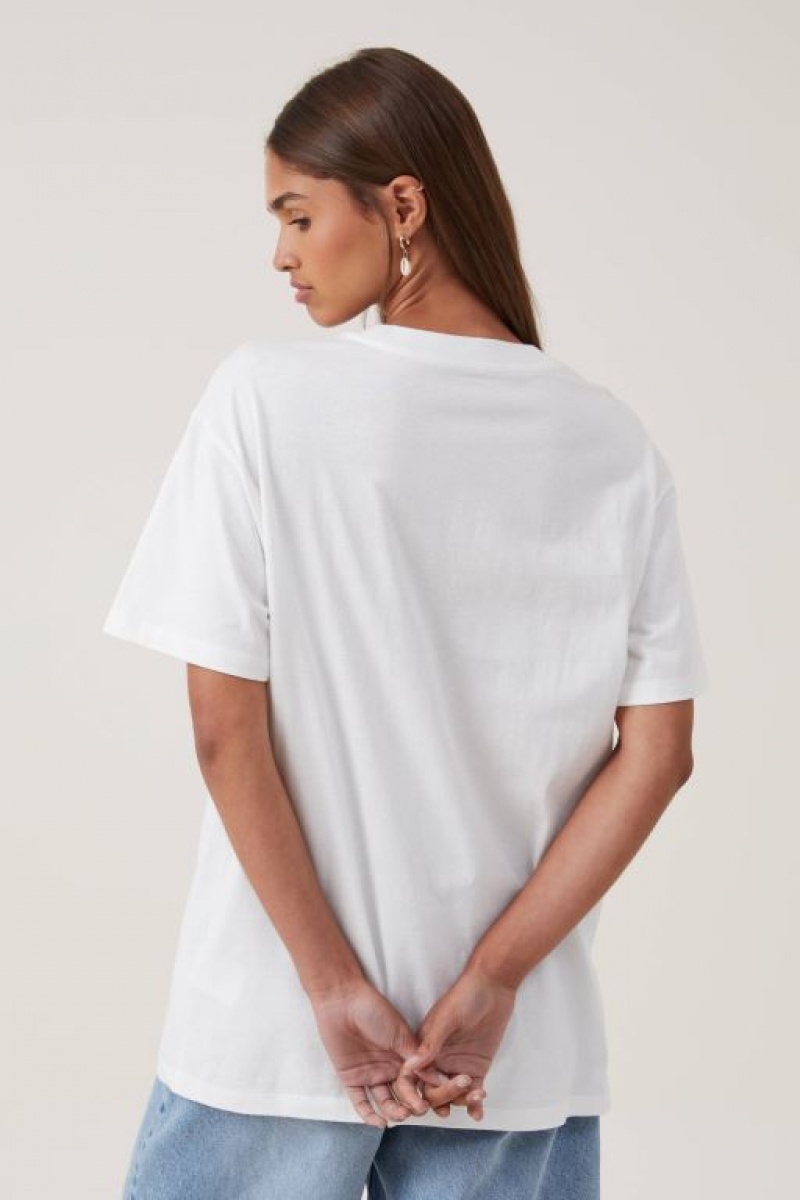 Cotton On The Oversized Graphic Women's Graphic T-Shirts White | Ax0oWLsWSXn