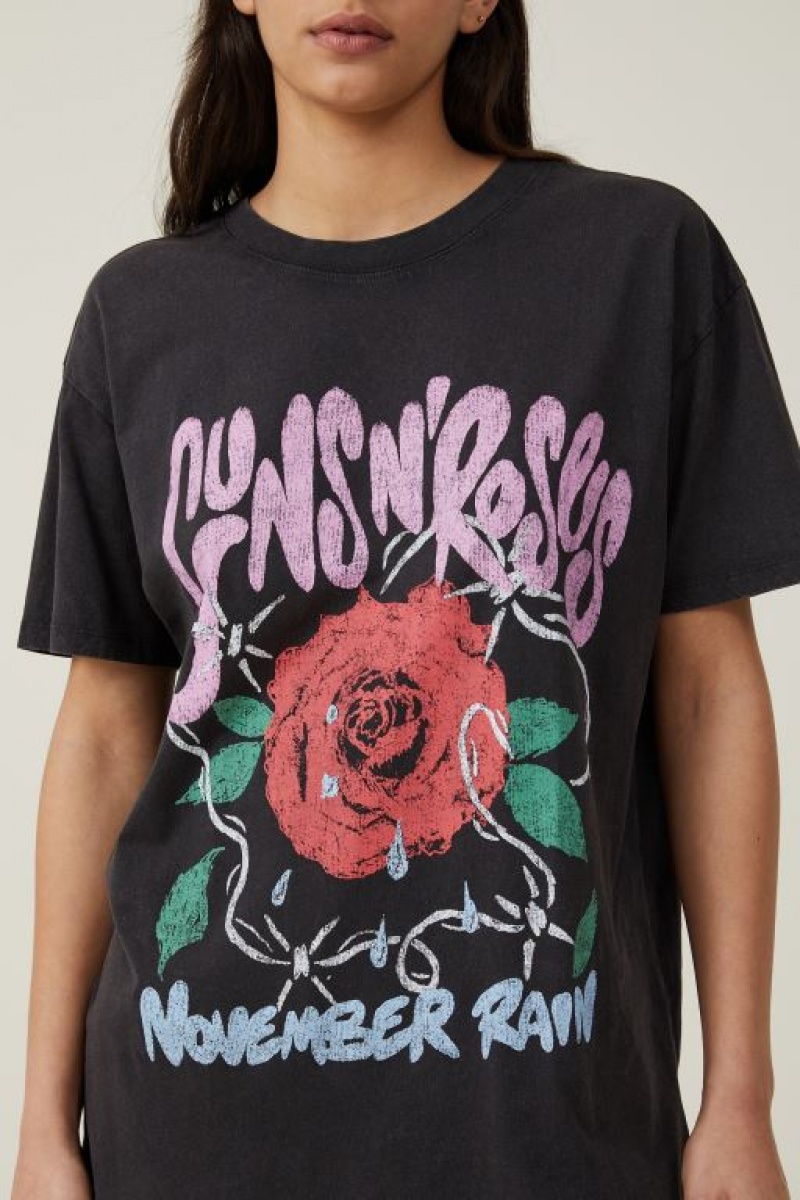 Cotton On The Oversized Guns N Roses Women's Graphic T-Shirts Lcn | RqQVDAPDhlS