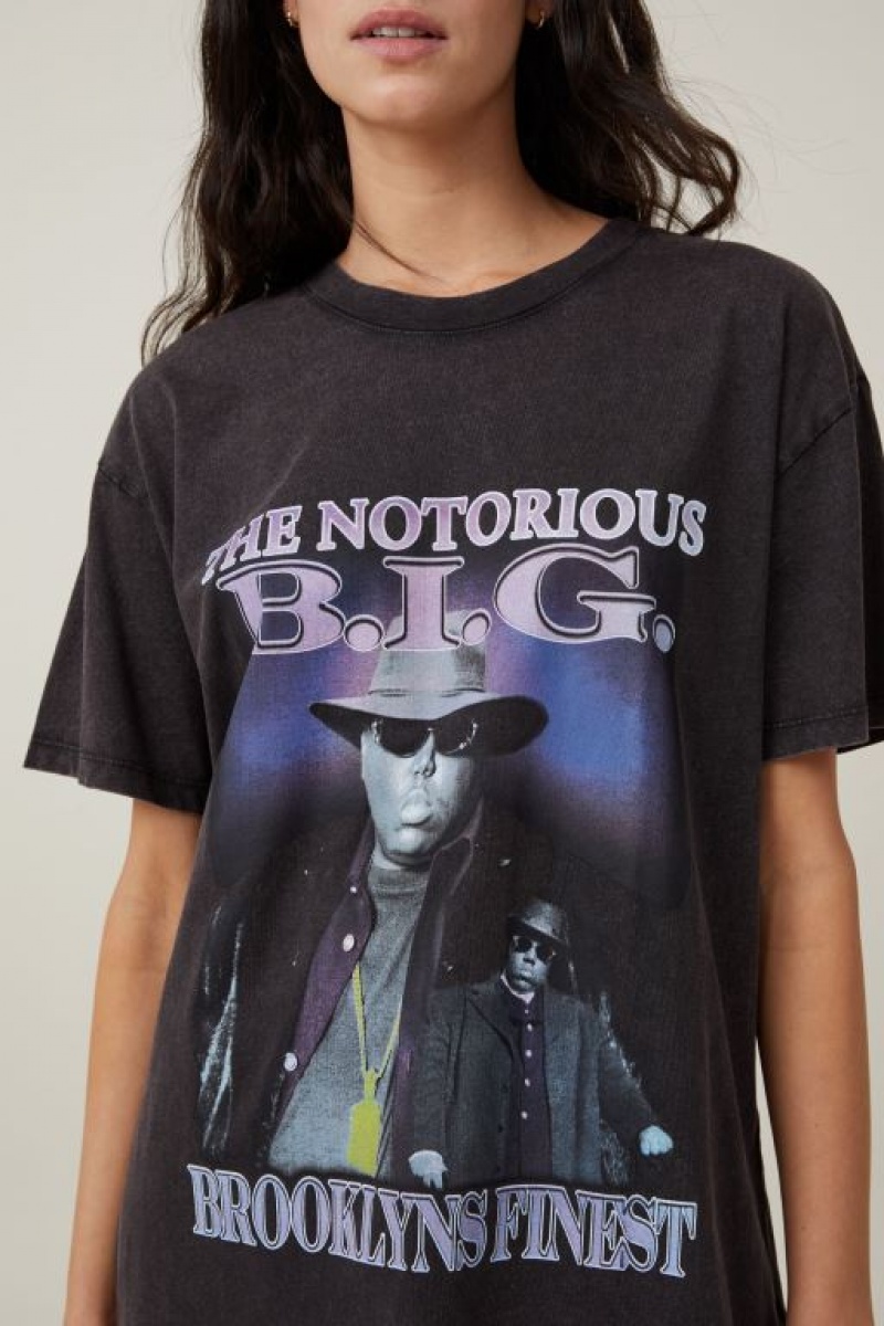 Cotton On The Oversized Hip Hop Women's Graphic T-Shirts Black | iQ4thHkqpke