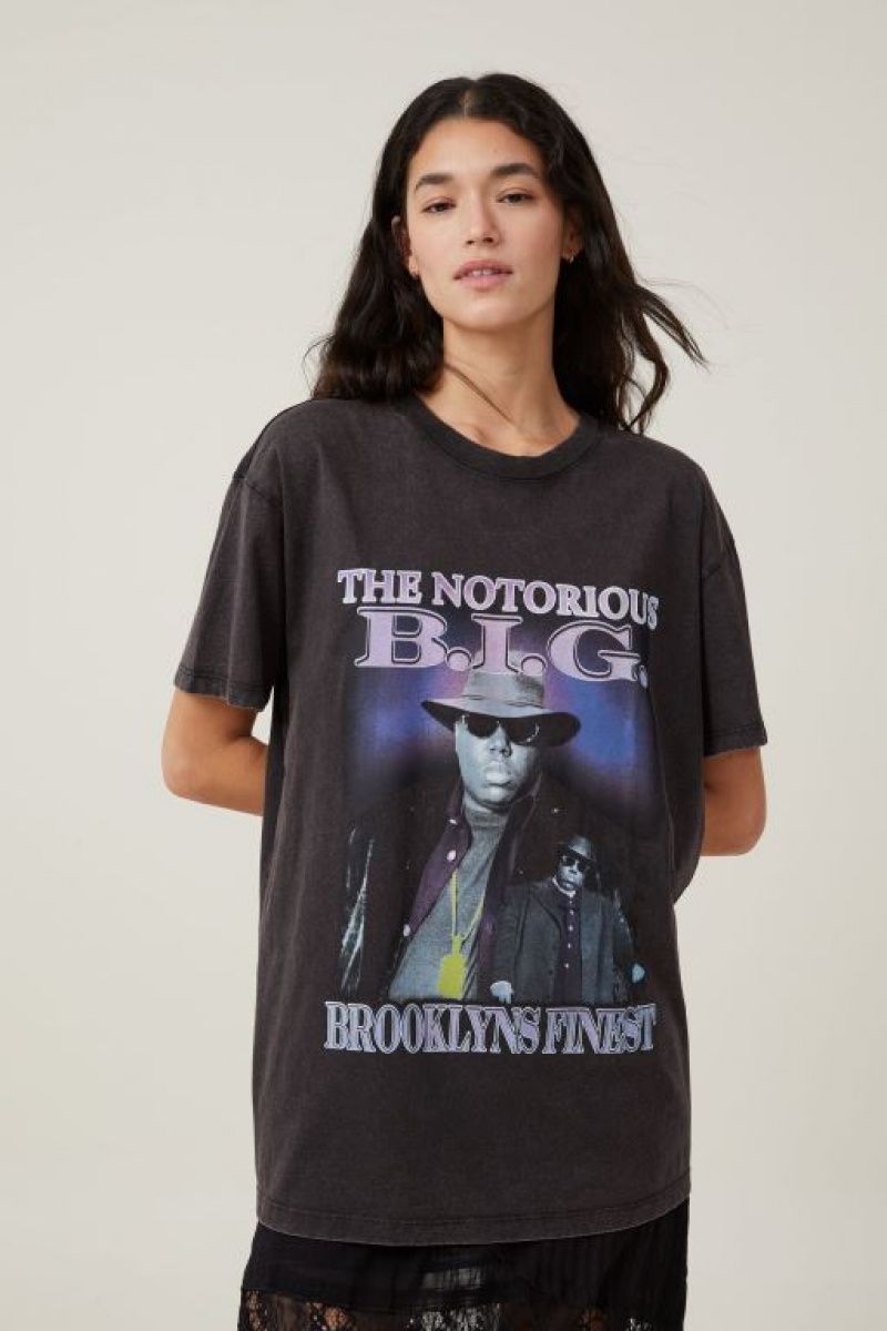 Cotton On The Oversized Hip Hop Women\'s Graphic T-Shirts Black | iQ4thHkqpke