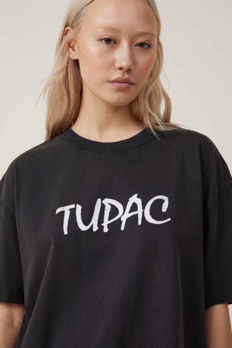 Cotton On The Oversized Hip Hop Women's Graphic T-Shirts Black | 8p7hauQwxrW
