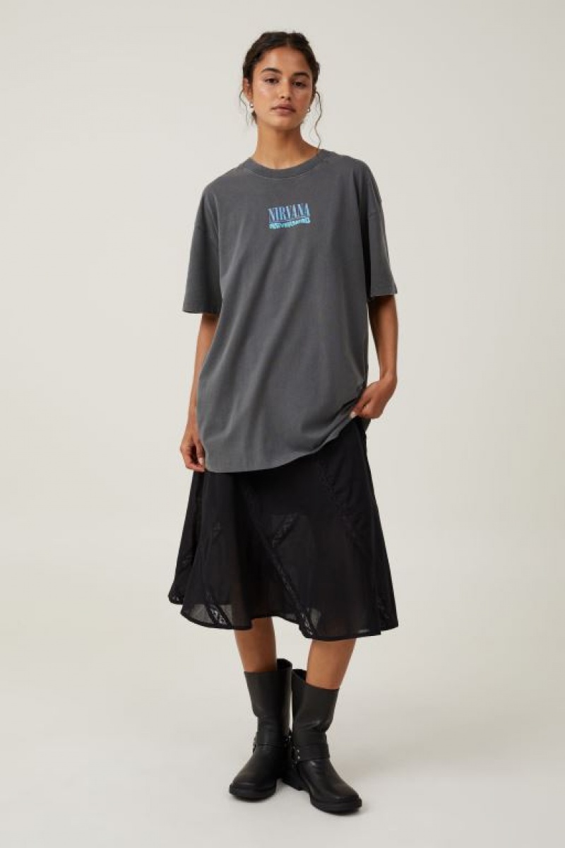 Cotton On The Oversized Nirvana Women's Graphic T-Shirts Lcn | M91MEL5FohD