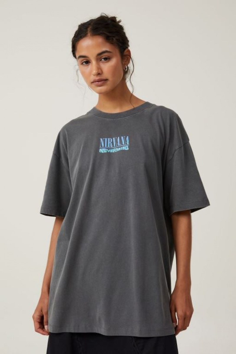 Cotton On The Oversized Nirvana Women\'s Graphic T-Shirts Lcn | M91MEL5FohD