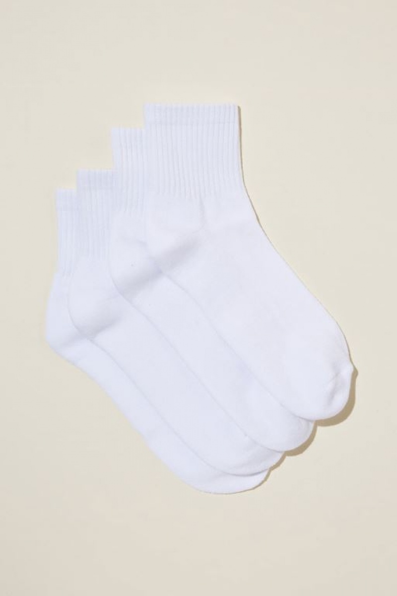 Cotton On The Perfect Pair Quarter Crew 2Pk Women\'s Socks White | IqkxDYfUzXU