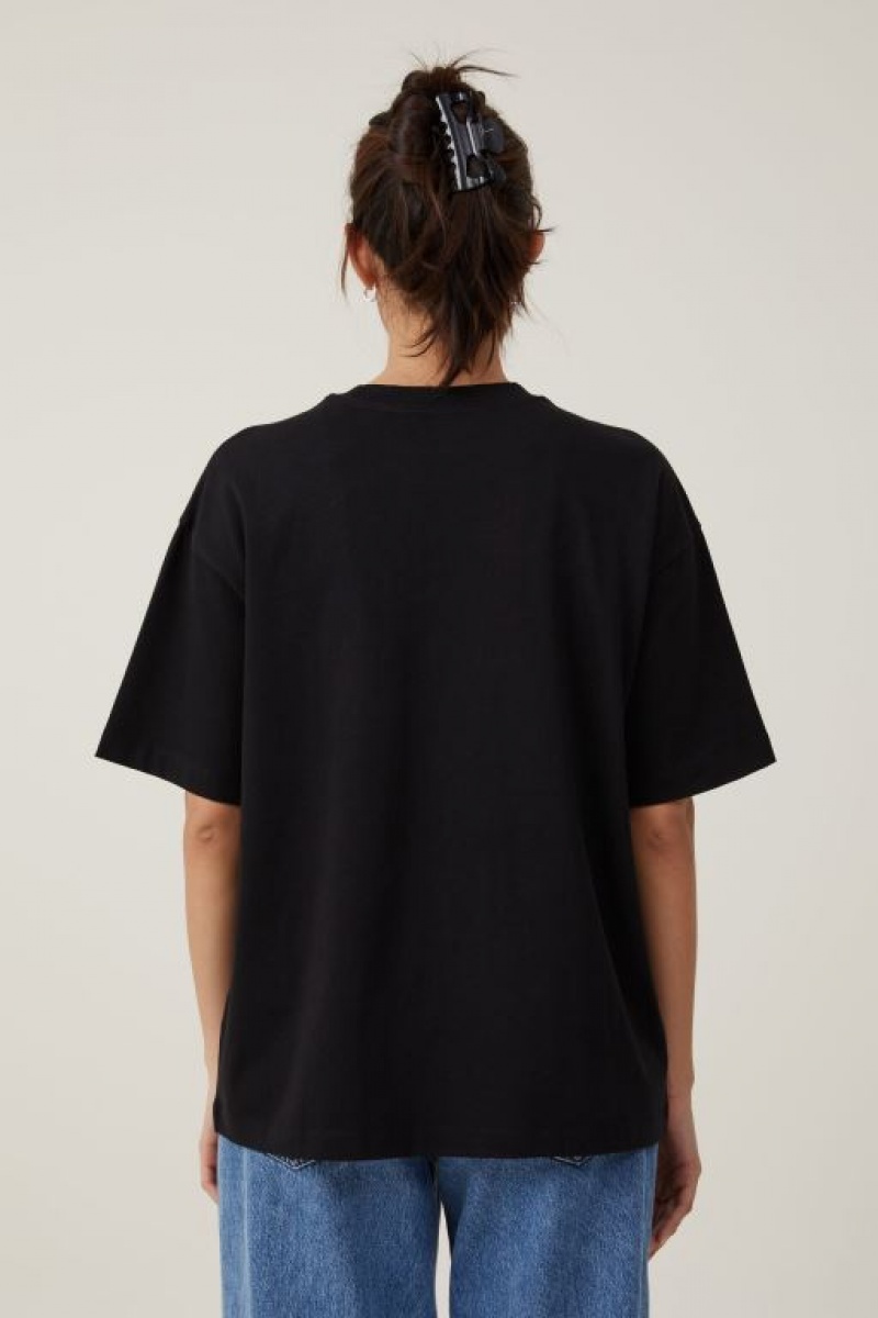 Cotton On The Premium Boxy Graphic Women's Graphic T-Shirts Black | 5uOBsCZK8NS