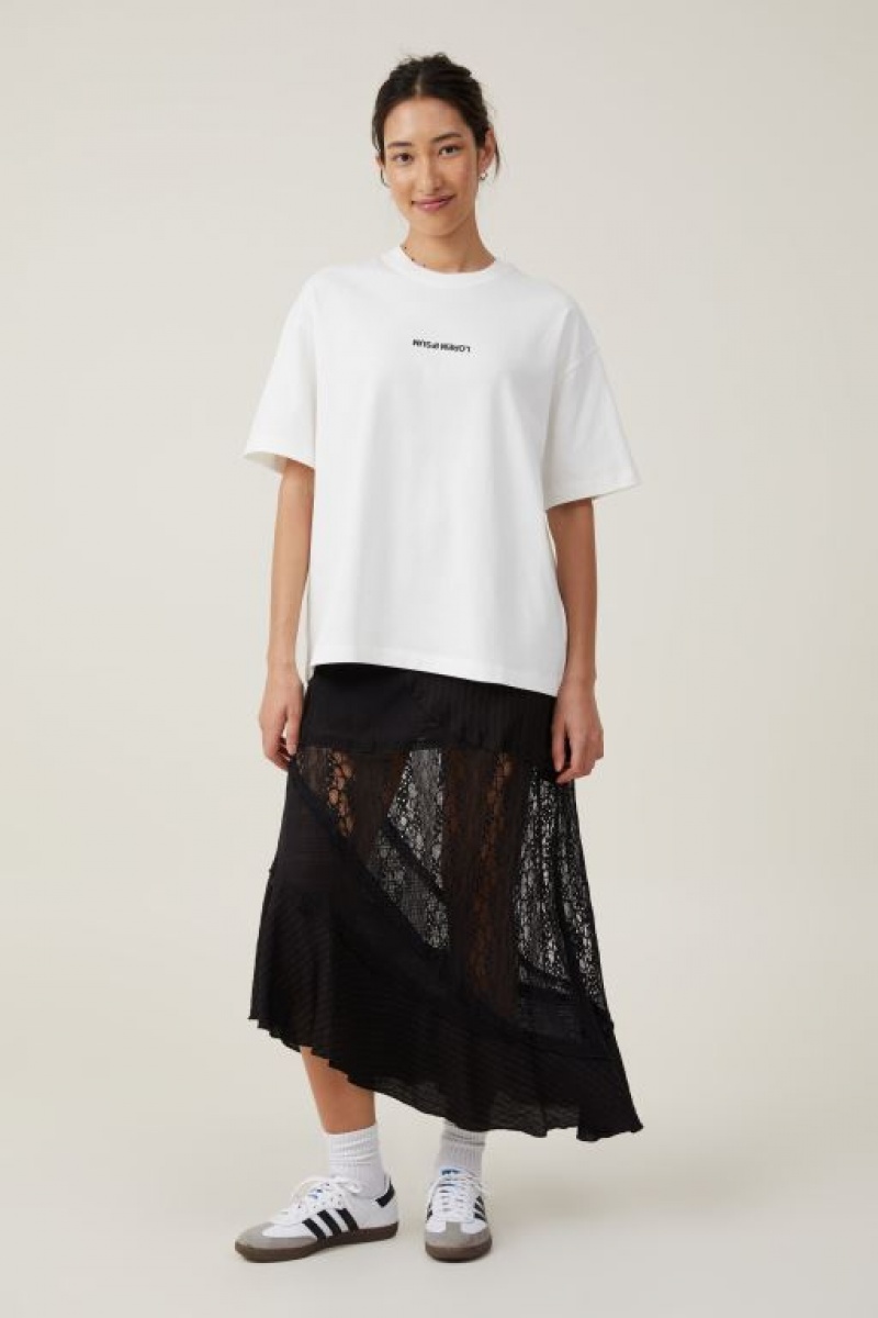 Cotton On The Premium Boxy Graphic Women's Graphic T-Shirts White | Fzc0W3DXMOL