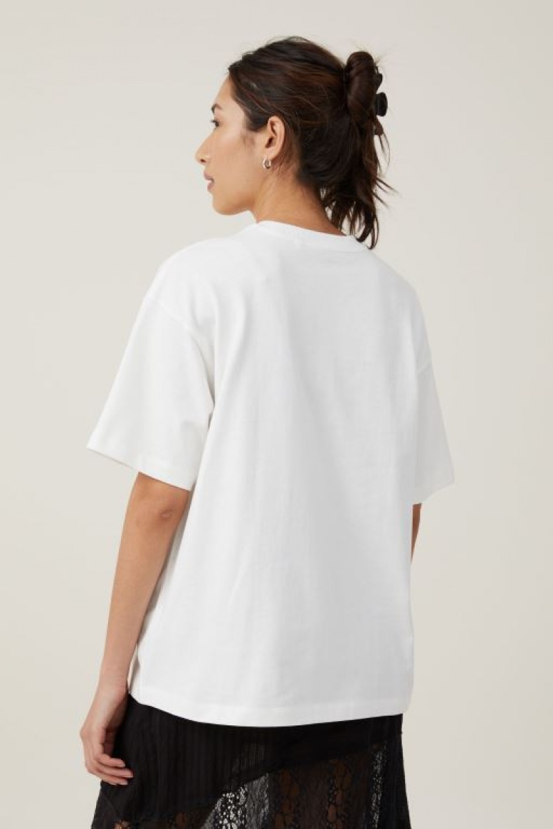 Cotton On The Premium Boxy Graphic Women's Graphic T-Shirts White | Fzc0W3DXMOL