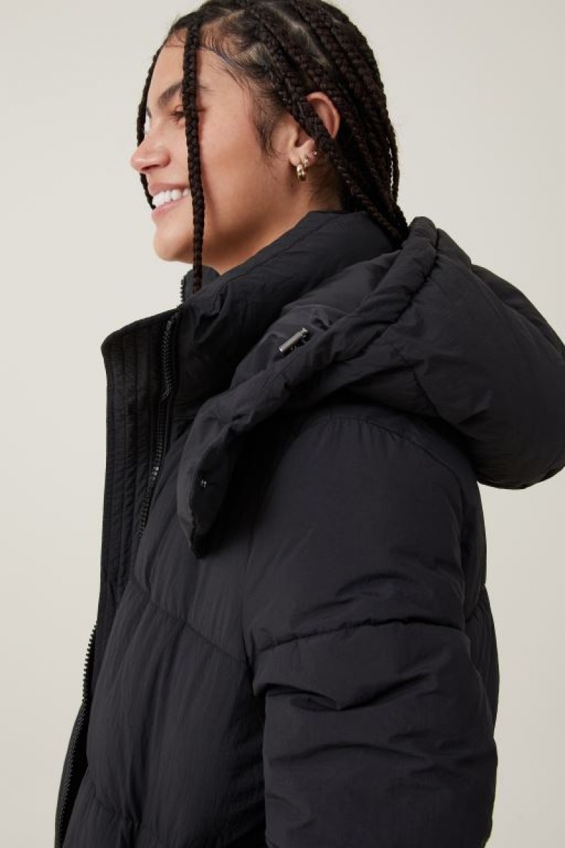 Cotton On The Recycled Longline Mother Puffer Women's Jackets Black | w94SBVnNPLh