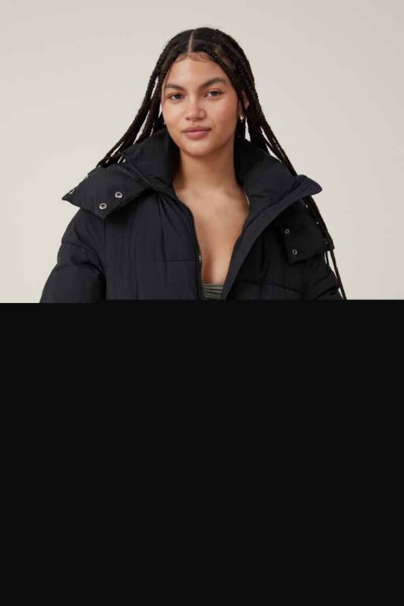 Cotton On The Recycled Longline Mother Puffer Women's Jackets Black | w94SBVnNPLh