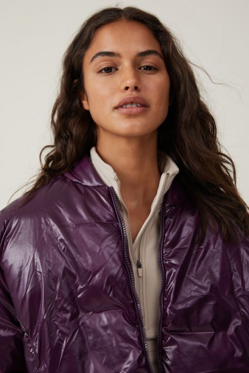 Cotton On The Recycled Mother Puffer Bomber Women's Jackets Pickled | 4IuoYToxINa