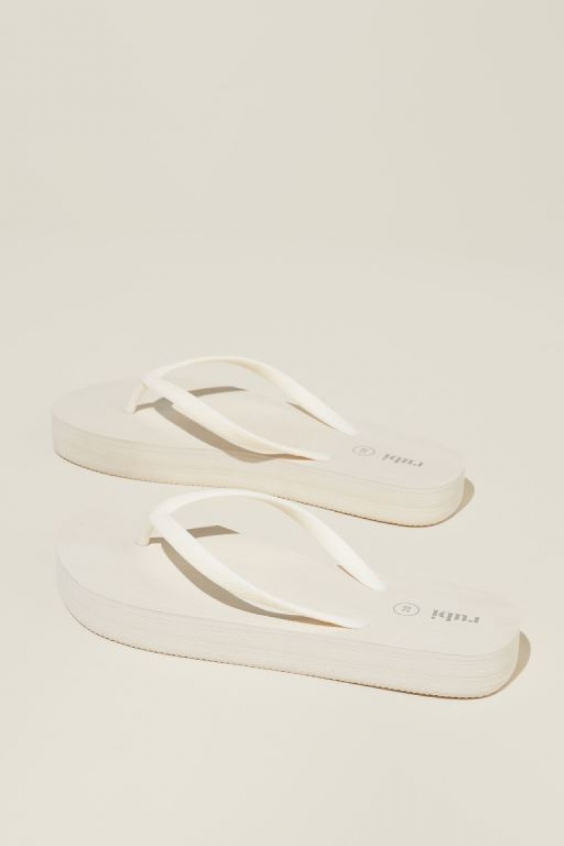 Cotton On The Rubi Flatform Flip Women's Sandals White | N6PFZZavMtt