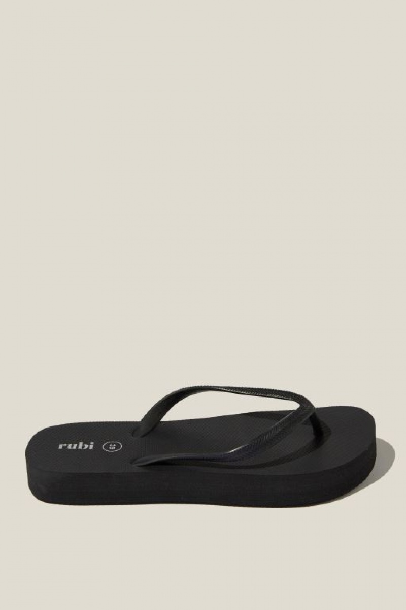 Cotton On The Rubi Flatform Flip Women\'s Sandals Black | 48jkdjb1Mwf
