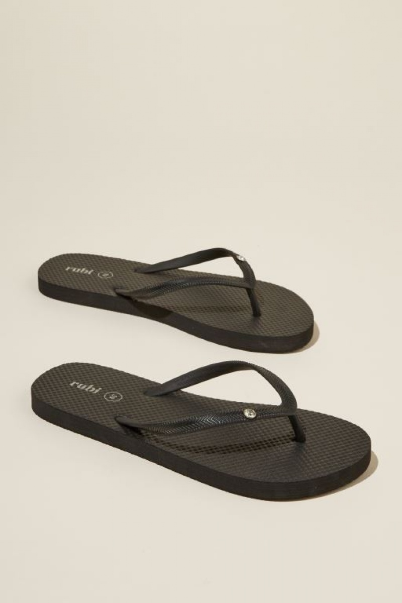 Cotton On The Rubi Flip Flop Women's Sandals Black | 6VG7xXbRpDP