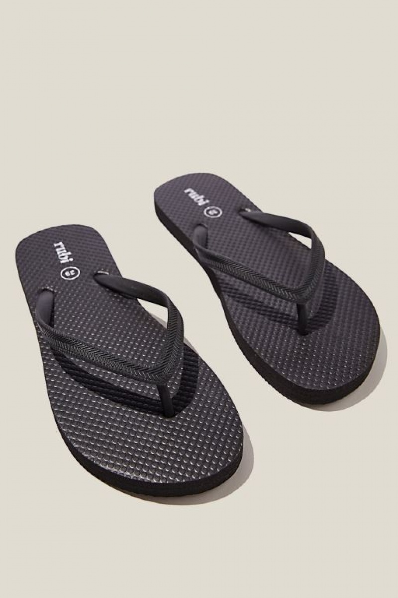 Cotton On The Rubi Flip Flop Women's Sandals Black | VeMI56FKQaf