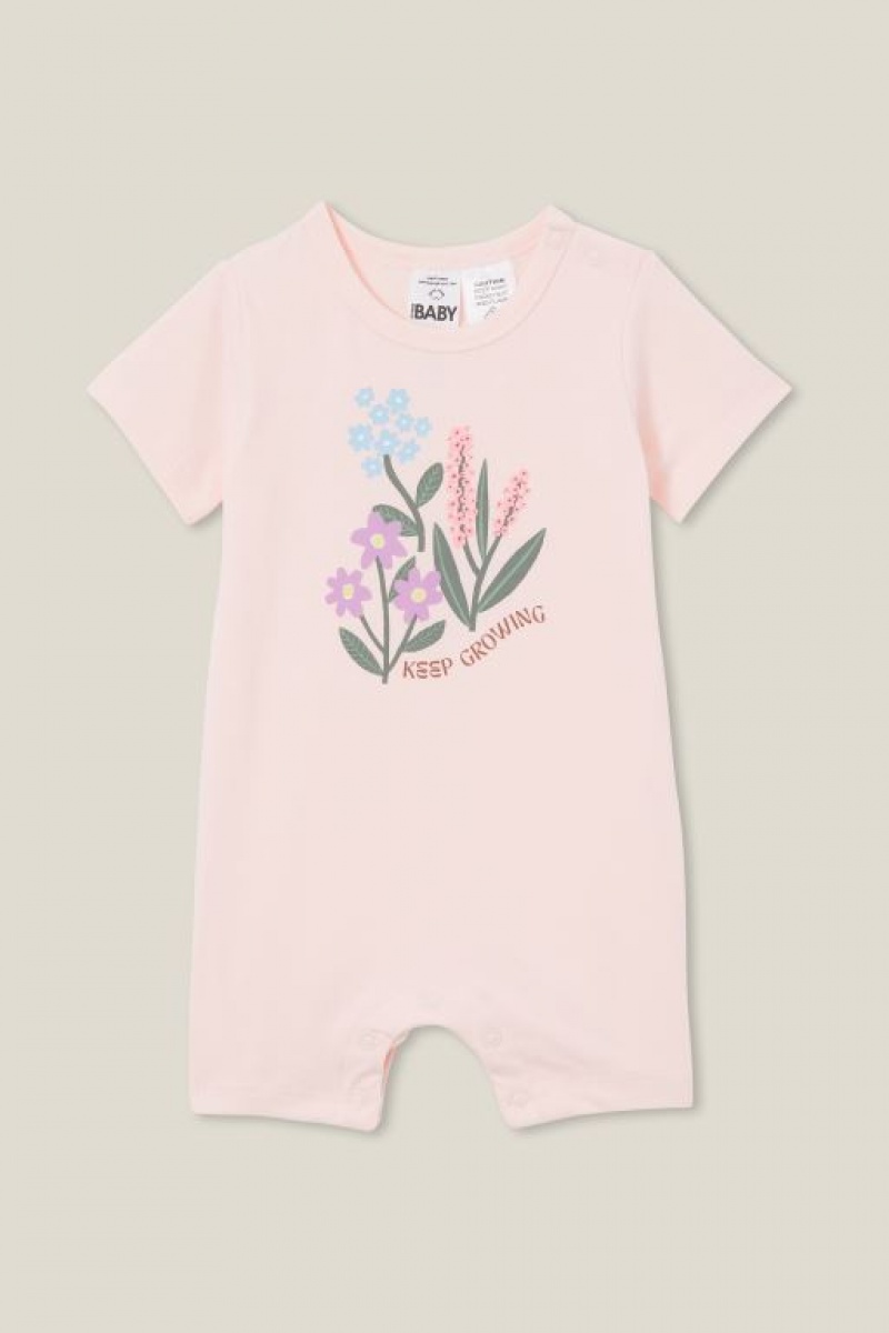Cotton On The Short Sleeve Baby Rompers Pink | QVdQ3UnAF7U
