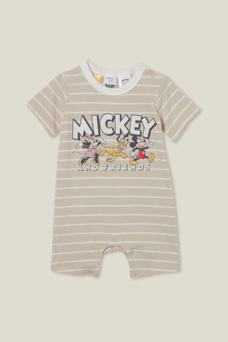 Cotton On The Short Sleeve Ringer Romper-Lcn Baby Rompers Light Yellow | uWL4Mvb3W9r