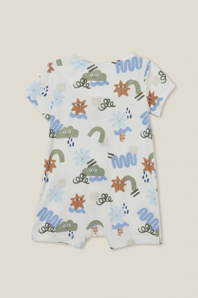 Cotton On The Short Sleeve Zip Baby Rompers Light Yellow | MOk10HO5wO8