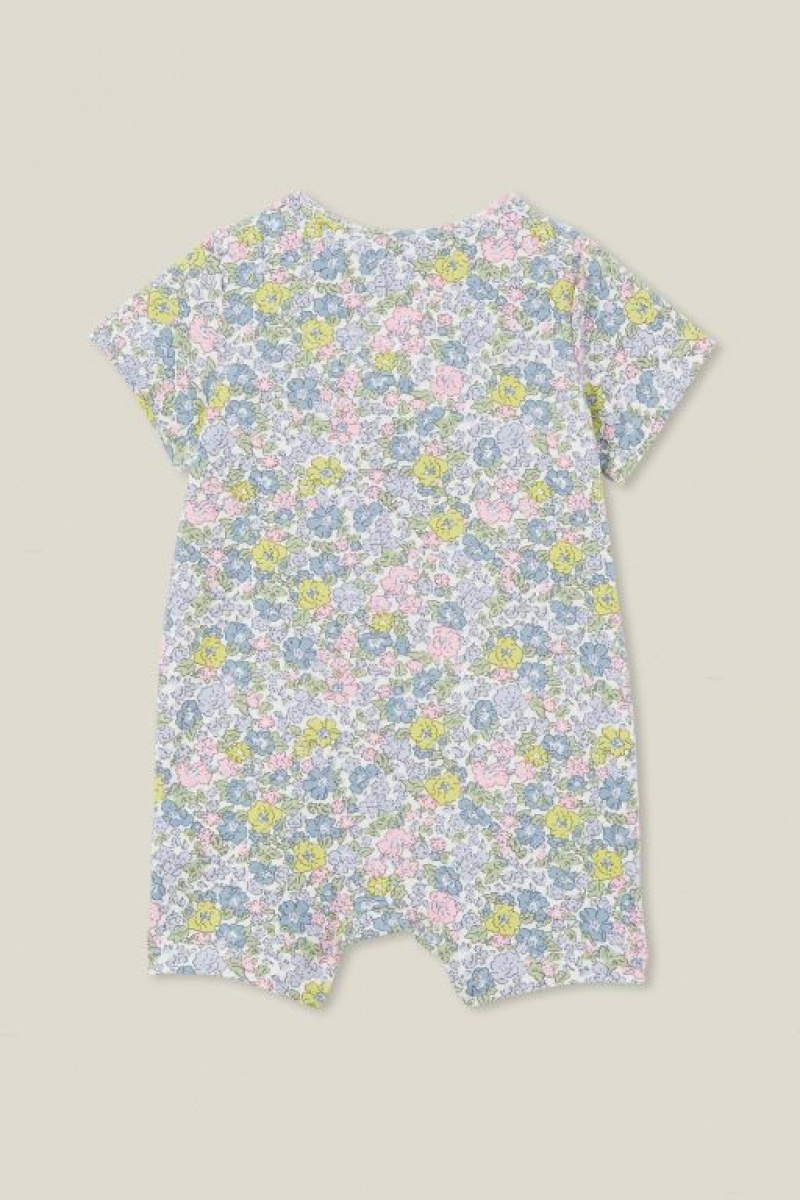 Cotton On The Short Sleeve Zip Baby Rompers Light Yellow | DUb9oV3zU4w