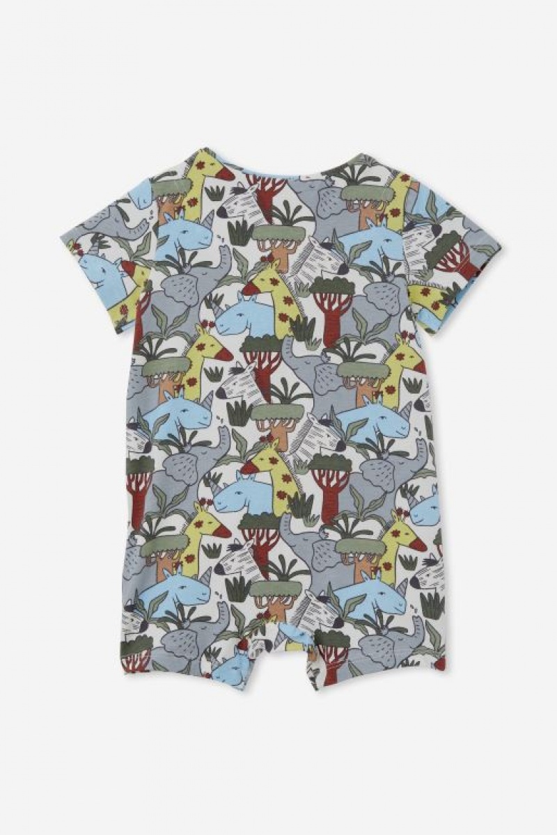 Cotton On The Short Sleeve Zip Baby Rompers Light Yellow | hjuoym0GQNJ