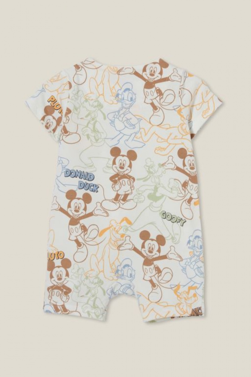 Cotton On The Short Sleeve Zip Lc Baby Rompers Light Yellow | Xi38K3ktxO5