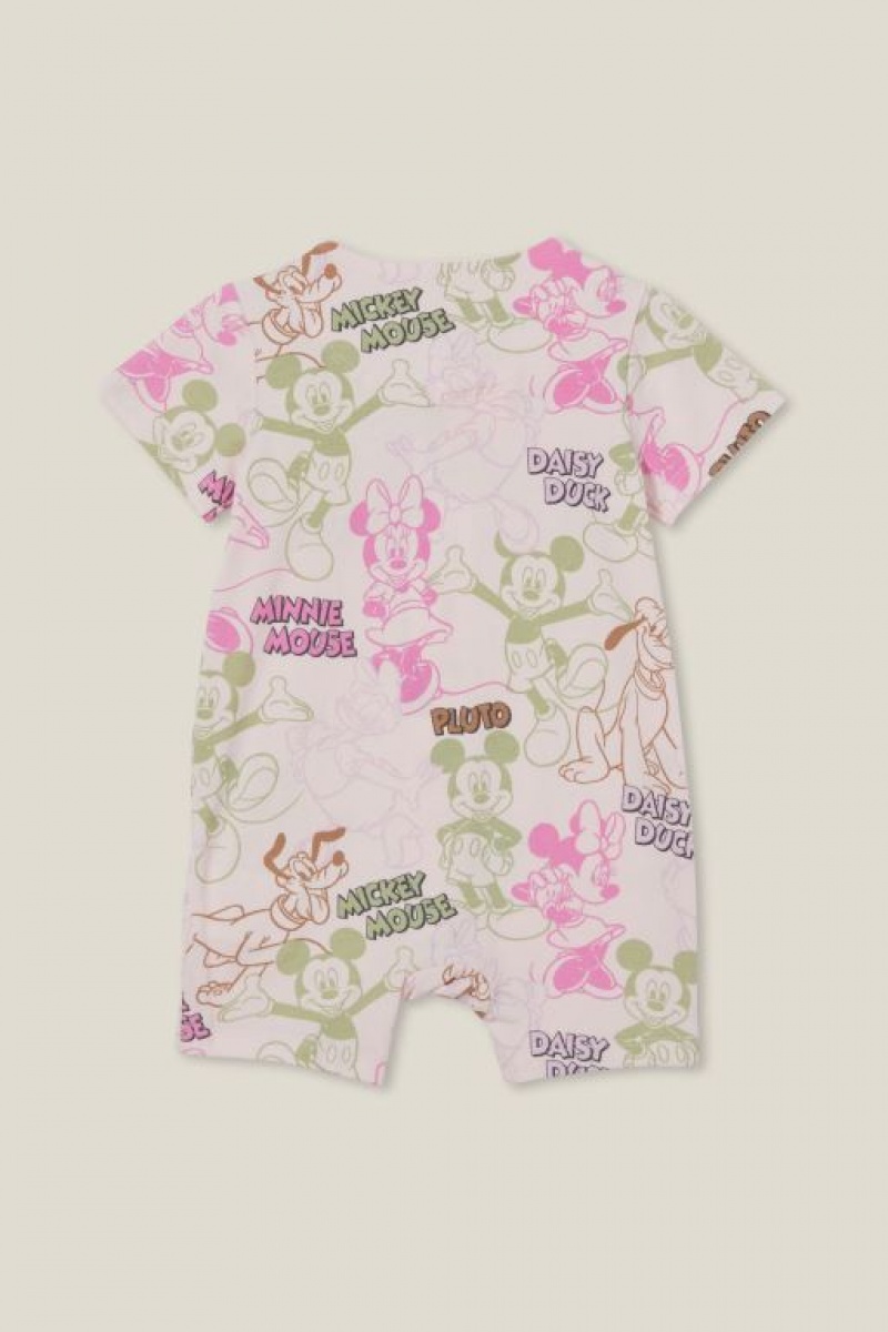 Cotton On The Short Sleeve Zip Lc Baby Rompers Pink | GuiwixAabuT