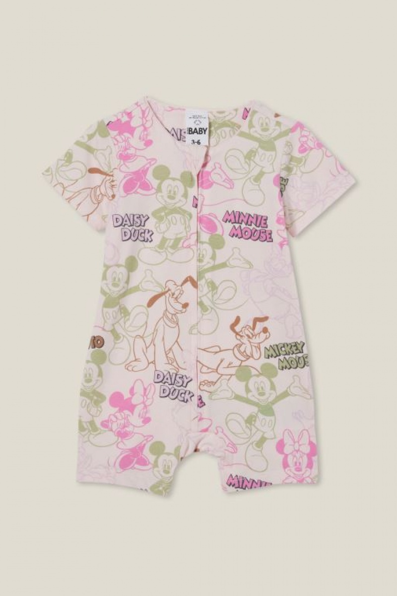 Cotton On The Short Sleeve Zip Lc Baby Rompers Pink | GuiwixAabuT