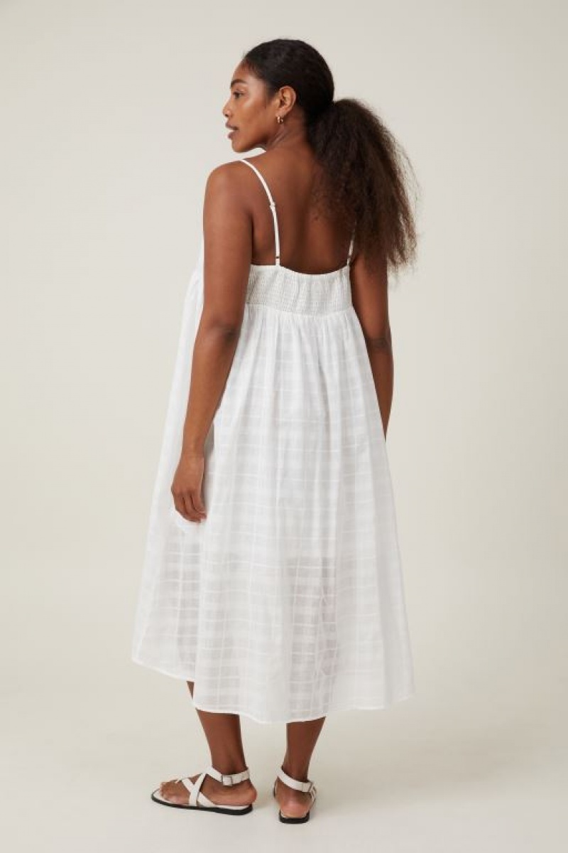 Cotton On Tilly Textured Women's Maxi Dress White | 0unj3bH3fSI