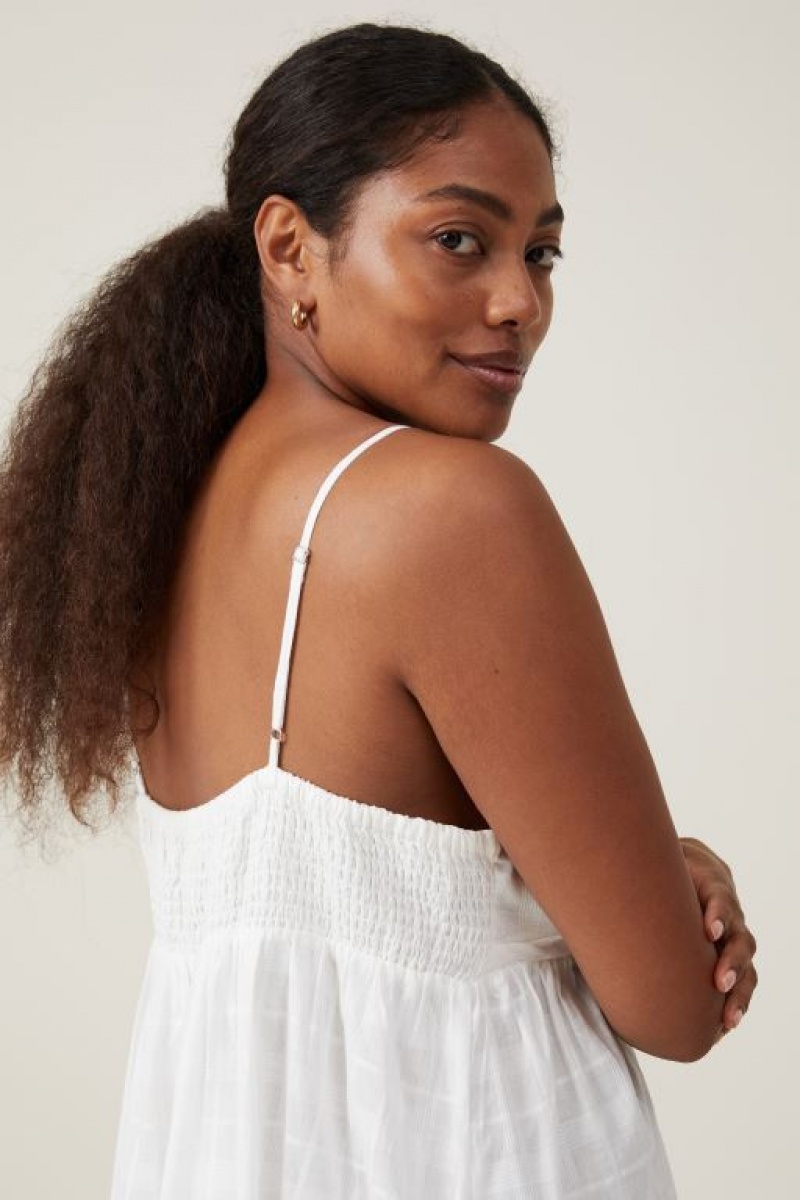 Cotton On Tilly Textured Women's Maxi Dress White | 0unj3bH3fSI