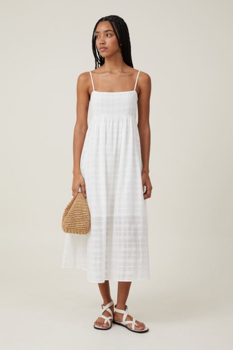 Cotton On Tilly Textured Women's Maxi Dress White | 0unj3bH3fSI
